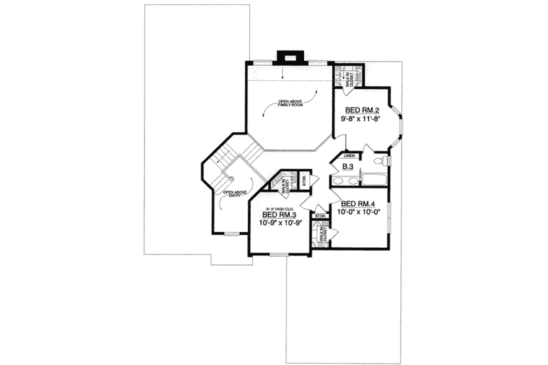 Home Plan - Floor Plan - Upper Floor for European House Plan #40-365 - 4 bed, 2.5 bath