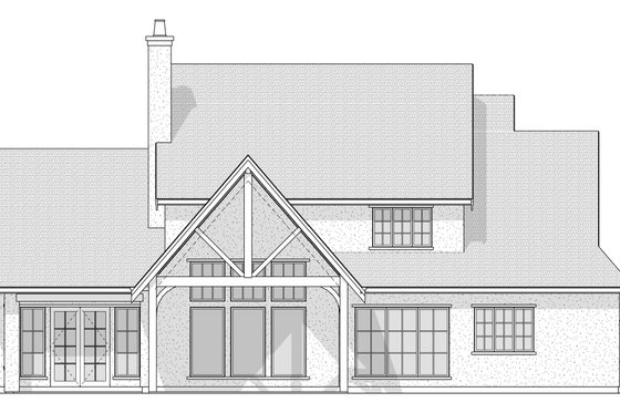 Exterior - Rear Elevation 2 for European House Plan #1114-1 - 4 bed, 2.5 bath