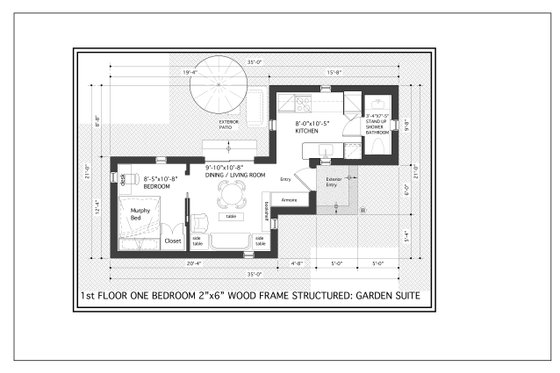 Floor Plan - Main Floor for Modern House Plan #905-9 - 1 bed, 1 bath