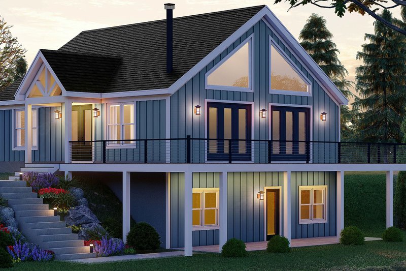 Architectural House Design - Country Exterior - Front Elevation Plan #932-983