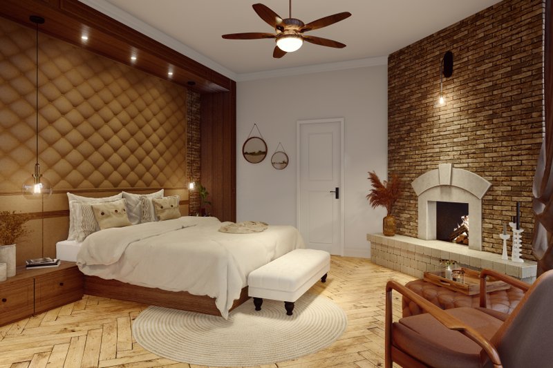 Home Plan - Interior - Master Bedroom for Farmhouse House Plan #54-446 - 3 bed, 2 bath