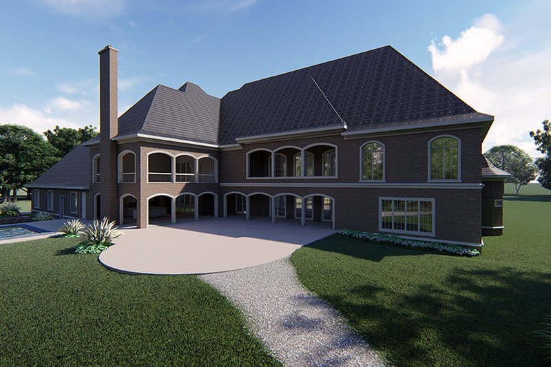 Architectural House Design - Exterior - Rear Elevation 1 for European House Plan #923-256 - 6 bed, 6.5 bath