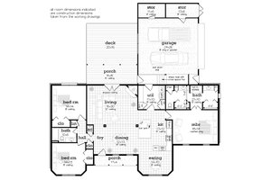 Floor Plan - Main Floor for Farmhouse House Plan #45-623 - 3 bed, 2 bath
