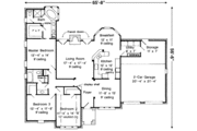 European Style House Plan - 3 Beds 2 Baths 1994 Sq/Ft Plan #410-281 