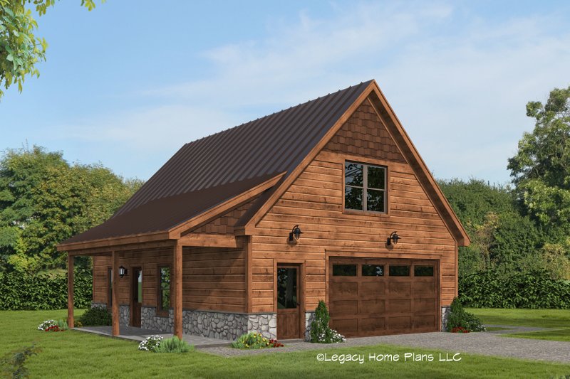 House Blueprint - Cabin Exterior - Front Elevation Plan #932-768