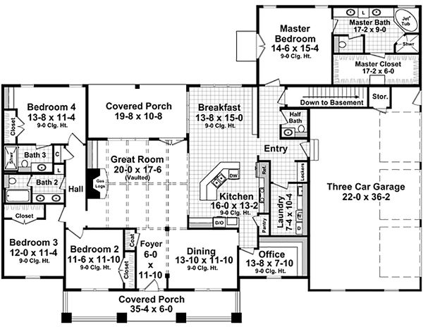 House Plan Design - Craftsman Floor Plan - Main Floor Plan #21-396