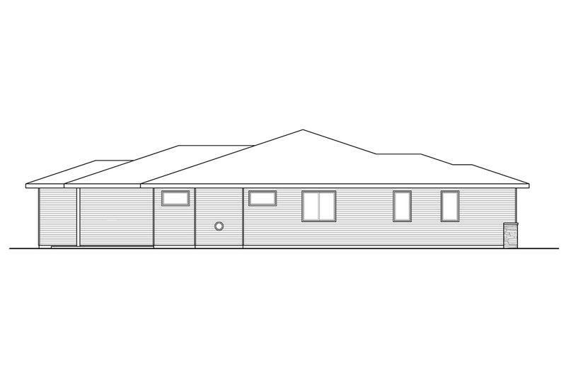 House Blueprint - Exterior - Other Elevation for Prairie House Plan #124-1195 - 3 bed, 2 bath