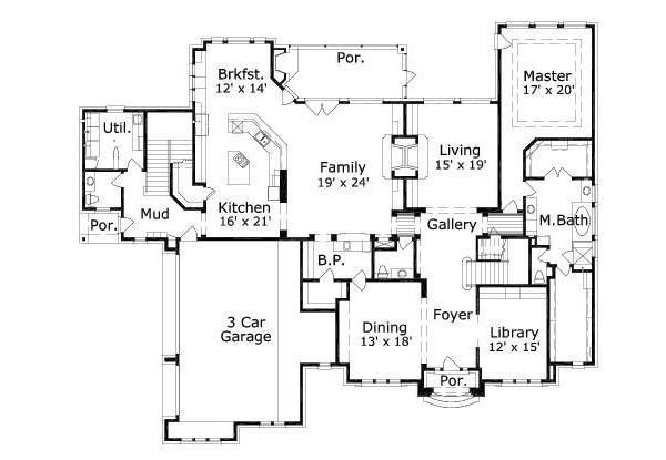 Colonial Floor Plan - Main Floor Plan #411-356