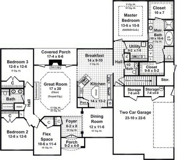 House Blueprint - European Floor Plan - Main Floor Plan #21-590