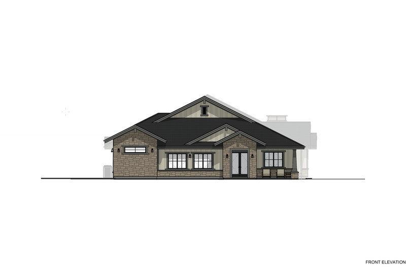 Architectural House Design - Exterior - Front Elevation 3 for Ranch House Plan #1069-47 - 3 bed, 3.5 bath
