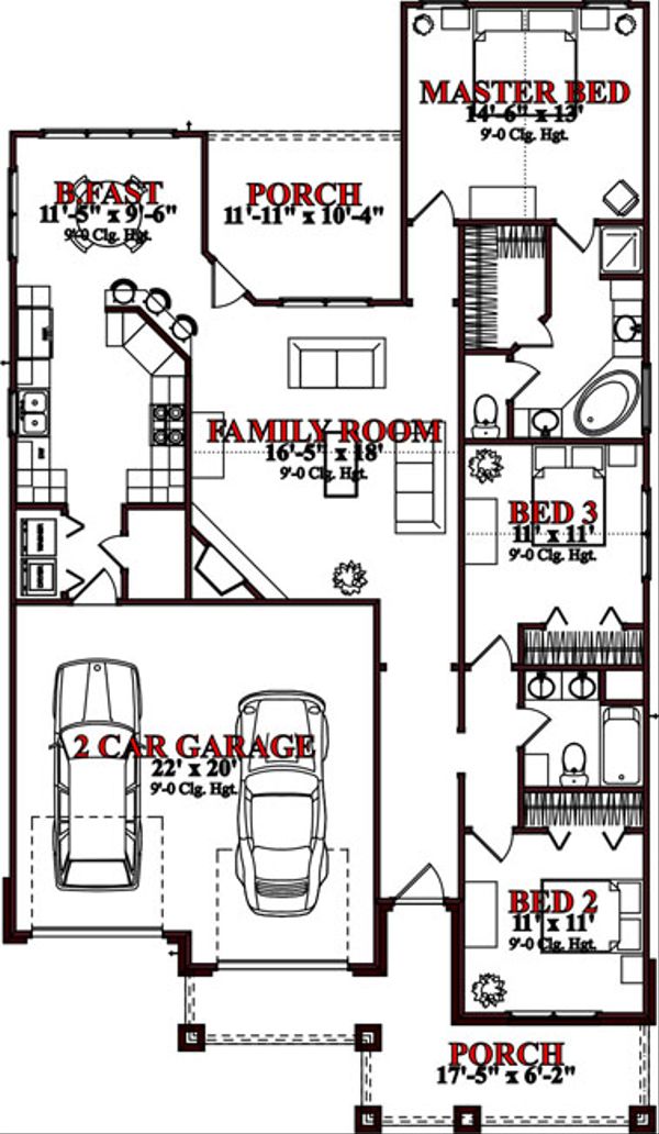 Traditional Floor Plan - Main Floor Plan #63-237