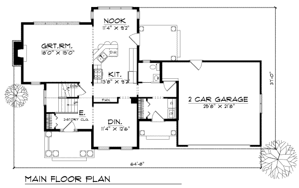 Traditional Floor Plan - Main Floor Plan #70-186