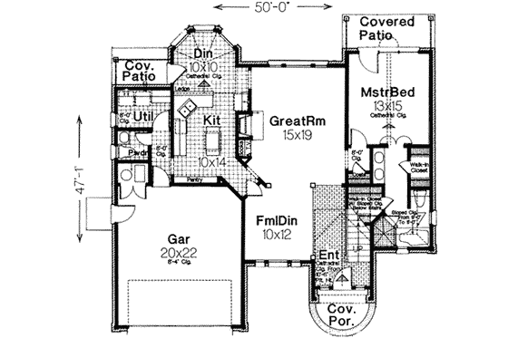 Floor Plan - Main Floor for European House Plan #310-146 - 3 bed, 2.5 bath