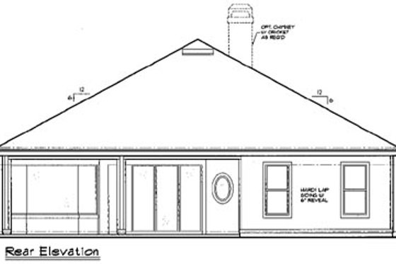 Exterior - Rear Elevation for Mediterranean House Plan #417-267 - 4 bed, 3 bath