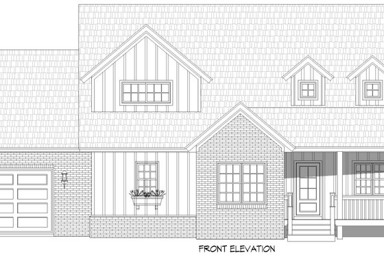 Exterior - Front Elevation 3 for Farmhouse House Plan #932-1066 - 3 bed, 3.5 bath