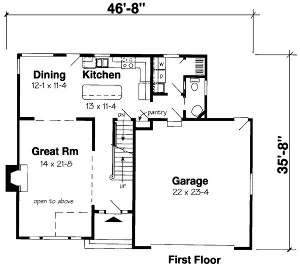 Traditional Floor Plan - Main Floor Plan #312-453