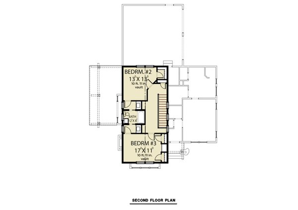 Farmhouse Floor Plan - Upper Floor Plan #1070-151