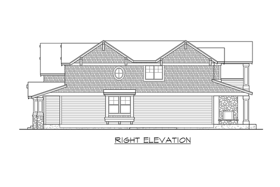 Exterior - Other Elevation 4 for Craftsman House Plan #132-134 - 3 bed, 3.5 bath