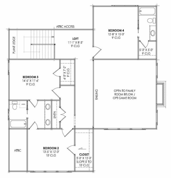 Architectural House Design - Farmhouse Floor Plan - Upper Floor Plan #1096-177