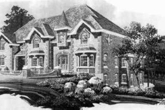 Exterior - Front Elevation for European House Plan #308-104 - 4 bed, 3.5 bath