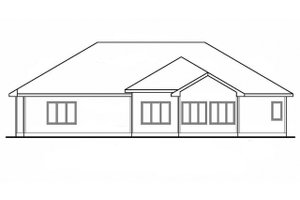 Exterior - Rear Elevation for Mediterranean House Plan #20-2256 - 2 bed, 2 bath