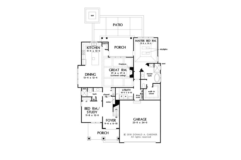 Architectural House Design - Floor Plan - Main Floor for Cottage House Plan #929-1121 - 4 bed, 4 bath