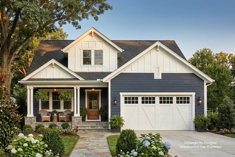 Architectural House Design - Craftsman Exterior - Front Elevation Plan #51-1406