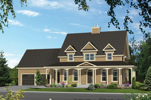 Country Exterior - Front Elevation Plan #25-4497