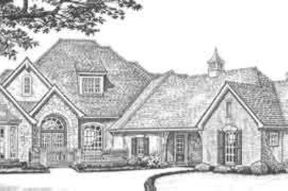 Exterior - Front Elevation for European House Plan #310-324 - 4 bed, 3.5 bath