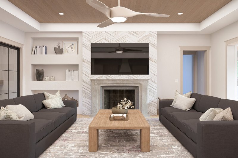Dream House Plan - Interior - Family Room for Cottage House Plan #455-800 - 3 bed, 2.5 bath