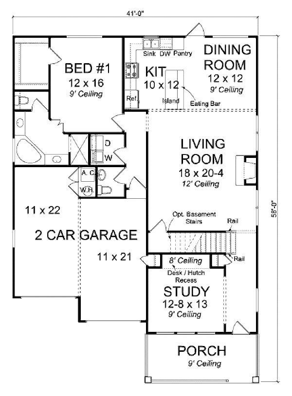 Home Plan - Traditional Floor Plan - Main Floor Plan #513-13