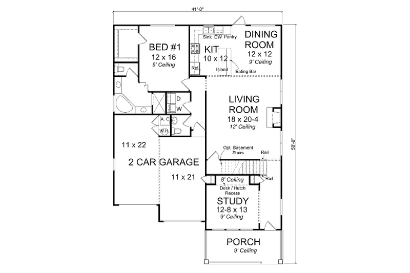 Dream House Plan - Floor Plan - Main Floor for Traditional House Plan #513-13 - 4 bed, 2.5 bath