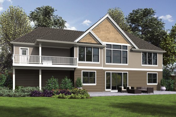 Exterior - Rear Elevation for Craftsman House Plan #48-970 - 3 bed, 2.5 bath