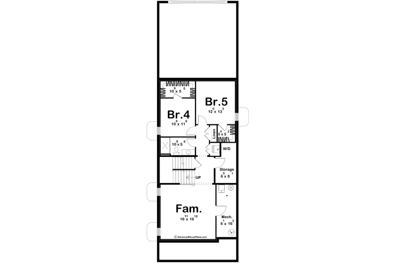 House Blueprint - Floor Plan - Lower Floor for Farmhouse House Plan #455-805 - 3 bed, 2.5 bath