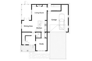 Floor Plan - Main Floor for Farmhouse House Plan #497-43 - 3 bed, 2.5 bath
