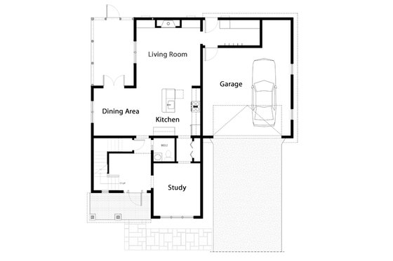 Floor Plan - Main Floor for Farmhouse House Plan #497-43 - 3 bed, 2.5 bath