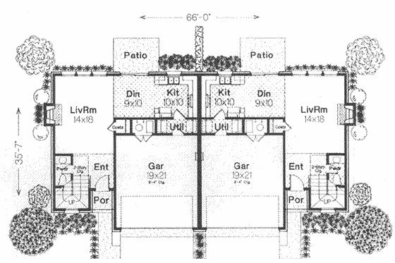 Floor Plan - Main Floor for Traditional House Plan #310-449 - 3 bed, 2.5 bath