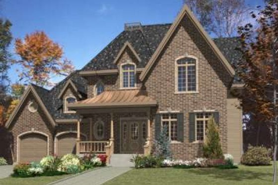Exterior - Front Elevation for European House Plan #138-148 - 3 bed, 1.5 bath