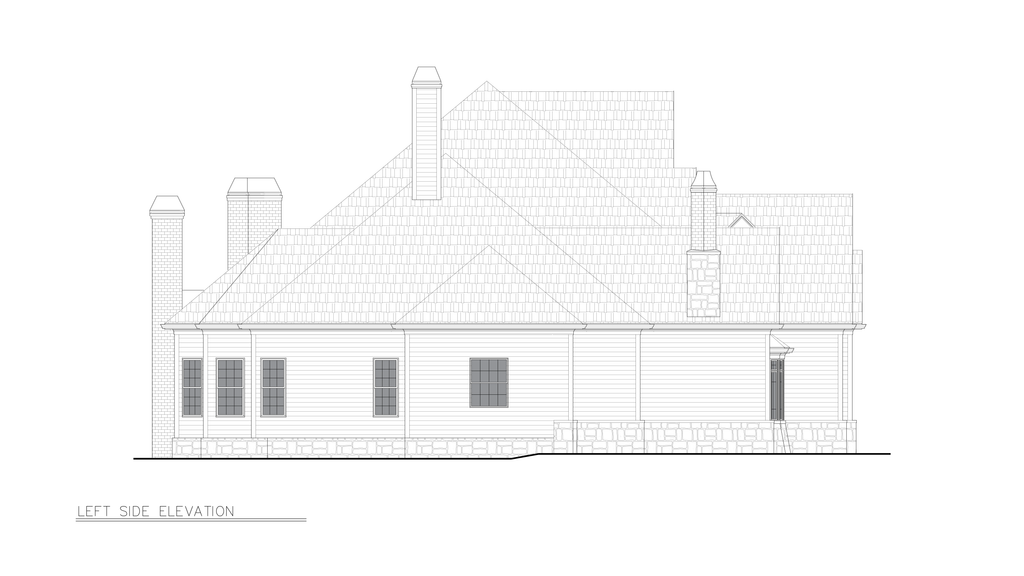 Exterior - Rear Elevation for Traditional House Plan #54-702 - 4 bed, 4 bath
