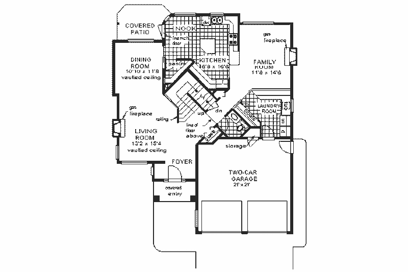 Home Plan - Floor Plan - Main Floor for European House Plan #18-236 - 3 bed, 2.5 bath