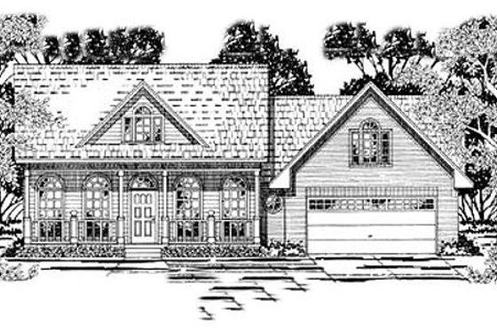 Exterior - Front Elevation for Southern House Plan #42-244 - 3 bed, 2 bath