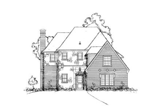 Exterior - Front Elevation for European House Plan #141-291 - 3 bed, 2.5 bath