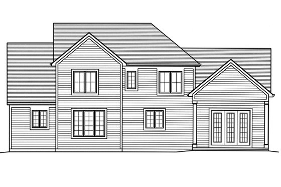 Exterior - Rear Elevation for Traditional House Plan #46-873 - 4 bed, 3.5 bath