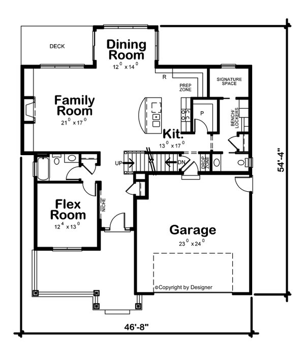 House Blueprint - Craftsman Floor Plan - Main Floor Plan #20-2468