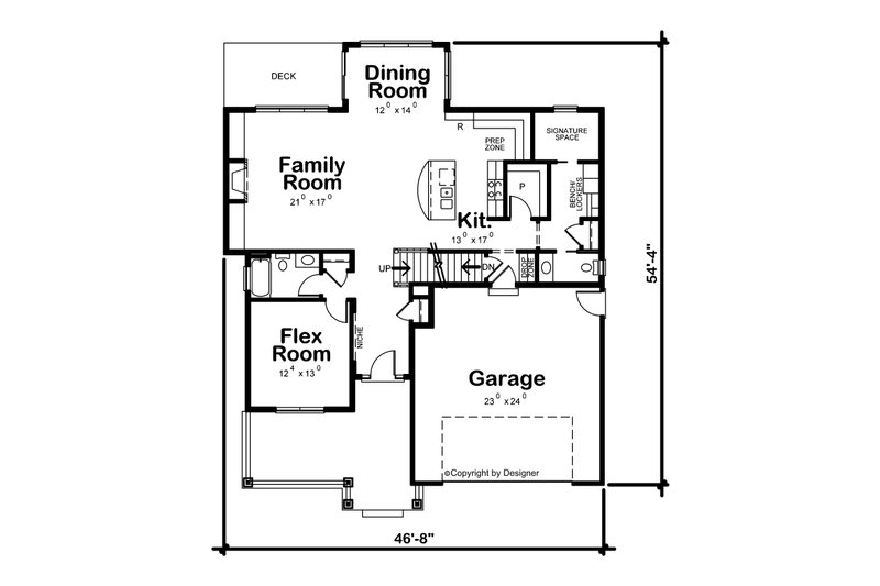 House Blueprint - Floor Plan - Main Floor for Craftsman House Plan #20-2468 - 3 bed, 3.5 bath