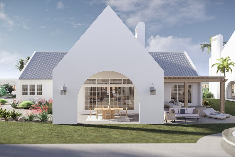 House Blueprint - Exterior - Rear Elevation 1 for Beach House Plan #455-751 - 3 bed, 2.5 bath
