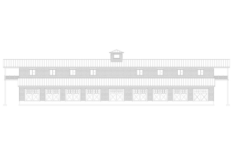 House Blueprint - Exterior - Rear Elevation for Barndominium House Plan #1060-506 - 8 bed, 5 bath