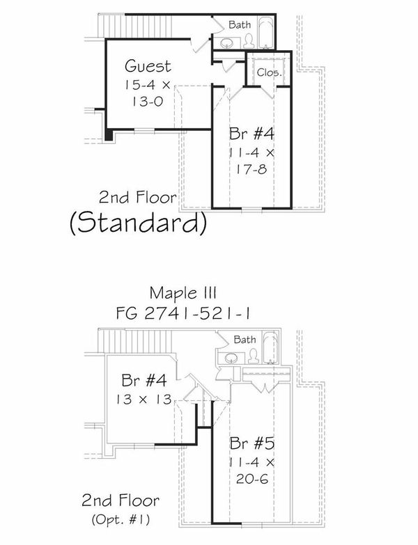 Traditional Floor Plan - Upper Floor Plan #329-356