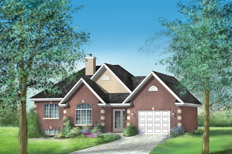 House Blueprint - European Exterior - Front Elevation Plan #25-4445