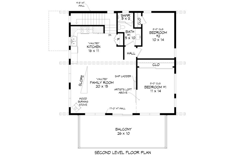 House Design - Floor Plan - Upper Floor for Southern House Plan #932-822 - 3 bed, 2 bath